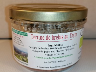 Terrine de Brebis au Thym Bio d&#039;Orcival